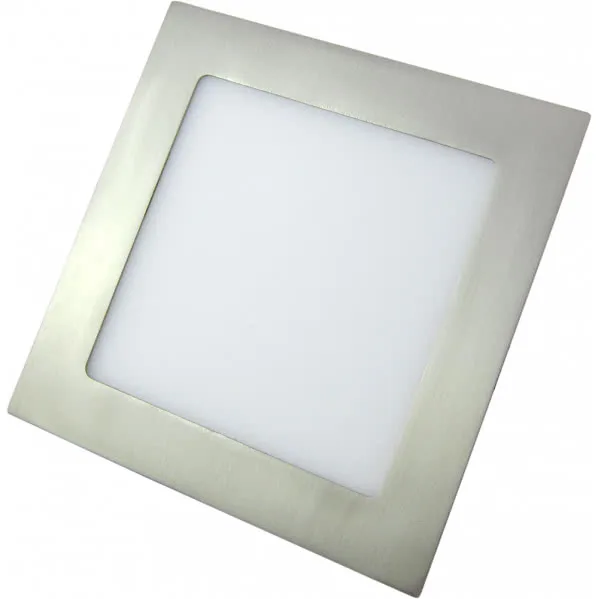 Downlight 12w 4000k cuadrado agamenon 990lm niquel 2x17x17 cm corte 15x15 cm