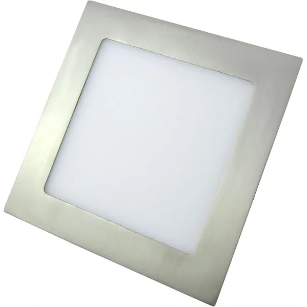 Downlight 24w 6500k cuadrado agamenon 1900lm niquel 2x22x22 cm corte 20,5x20,5 cm