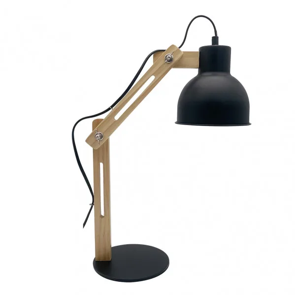 Flexo Articulable modelo Baptista 1luz Negro/haya FABRILAMP