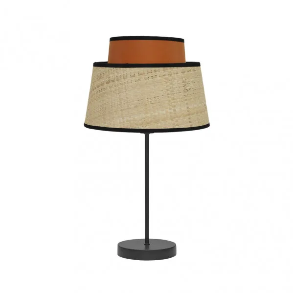 FABRILAMP Sobremesa realizada de tela color calabaza/Natural Jia 1luz