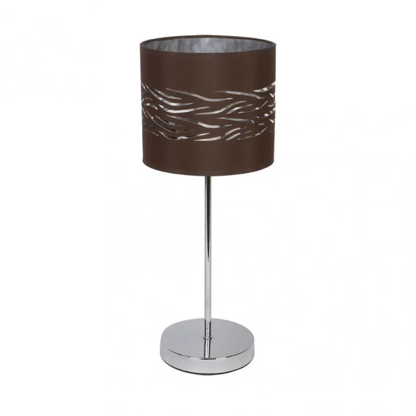 Sobremesa niebla 1xe14 cromo/marron-plata 43x17x17 cm