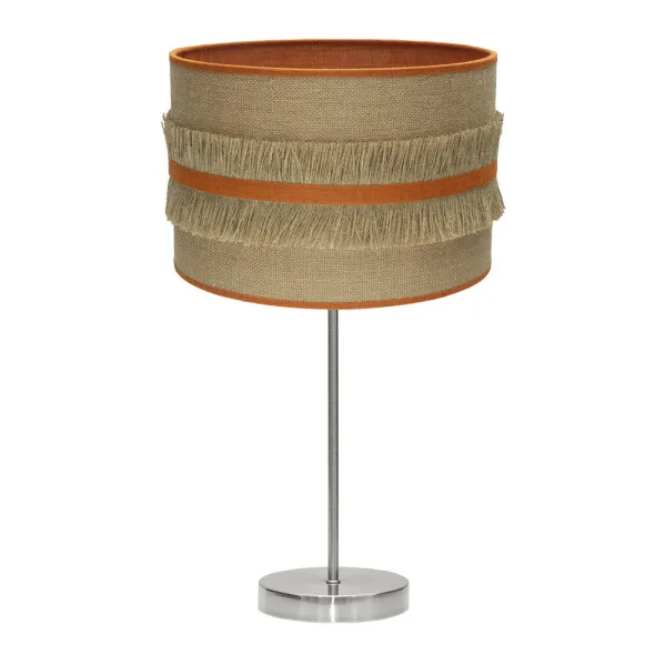 Sobremesa grand natalia 1xe27 niquel/saco-naranja 62x30x30 cm