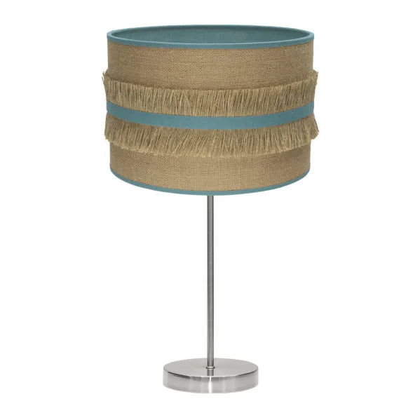 Sobremesa grande natalia 1xe27 niquel/saco-turquesa 62x30x30 cm