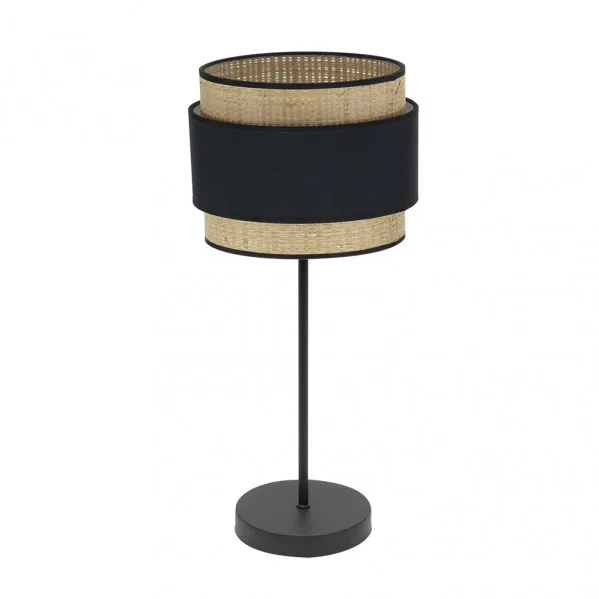 Sobremesa alto kandy 1xe27 natural/negro 67x30x30 cm