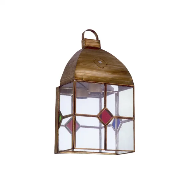 Aplique granadino 1xe27 cuero/colores 30x16x10 cm