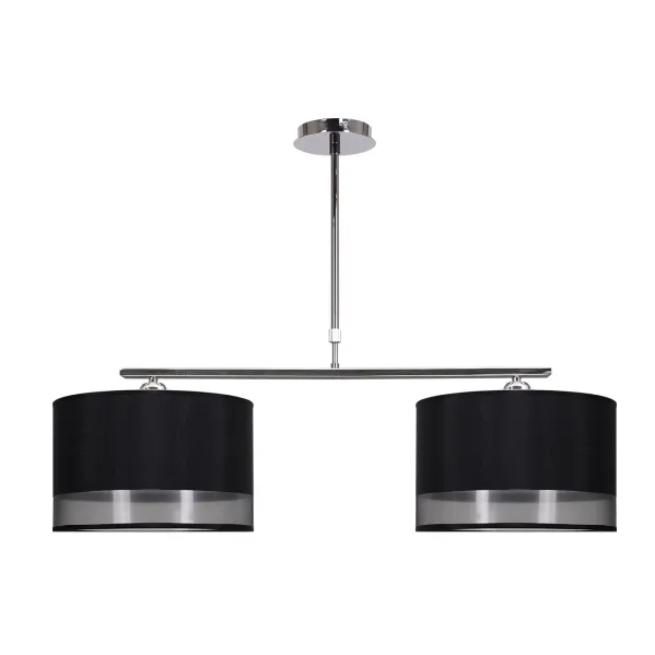 Lampara serie menorca 2xe27 cromo/negra regx86x25 cm
