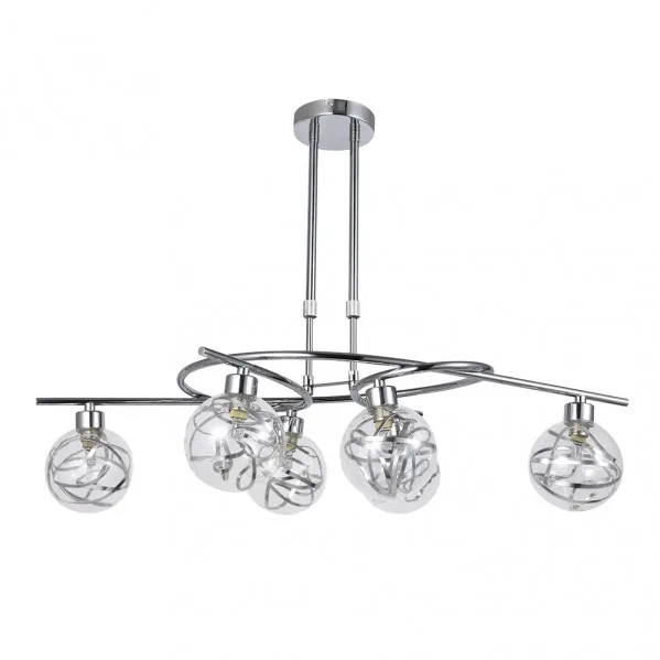 FABRILAMP Lampara de 6 luces modelo VARANASI cromo