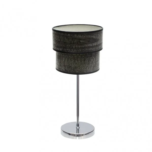 Sobremesa doble smile 1xe14 cromo/madera negra 44x18x18 cm