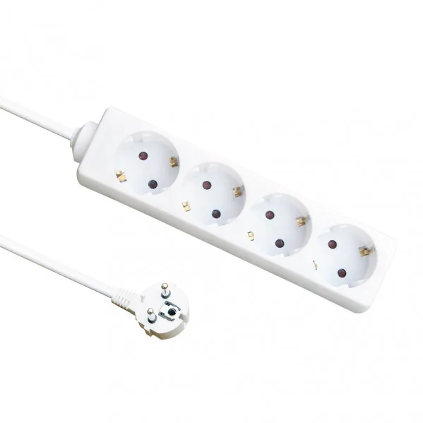 Base multiple 4 enchufes cable 3m 3gx1,5mm cobre 3500w max