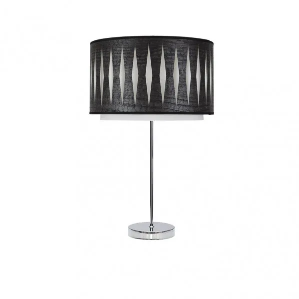 Sobremesa alto alexandra 1xe27 cromo/madera negra 61x30x30 cm