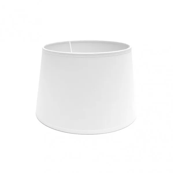 Pantalla CLARA Fabrilamp para lámpara de interior, uso doméstico, diseño cónico abierto, portalámparas E27, textil popelín, luz difusa general, color blanco