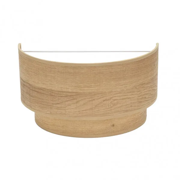 Aplique con pantalla Madera Clara modelo Doble Smile 1luz x E27 FABRILAMP