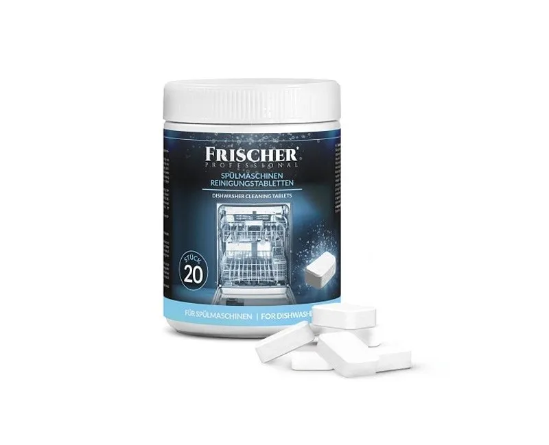 Frischer Professional Pastillas de limpieza en lavavajillas | Eliminación de suciedad, grasa y cal | Limpiador interior apto para lavavajillas | Fácil aplicación | 20 unidades