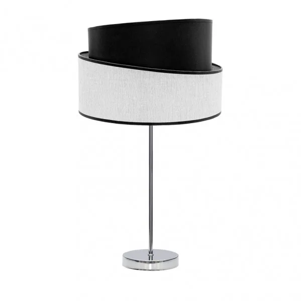 Sobremesa alto hara 1xe27 cromo/blanco-negro 66x35x35 cm