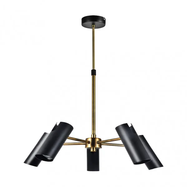 Lampara marrakech 5xgu10 negro/cuero regx58x58 cm orientable