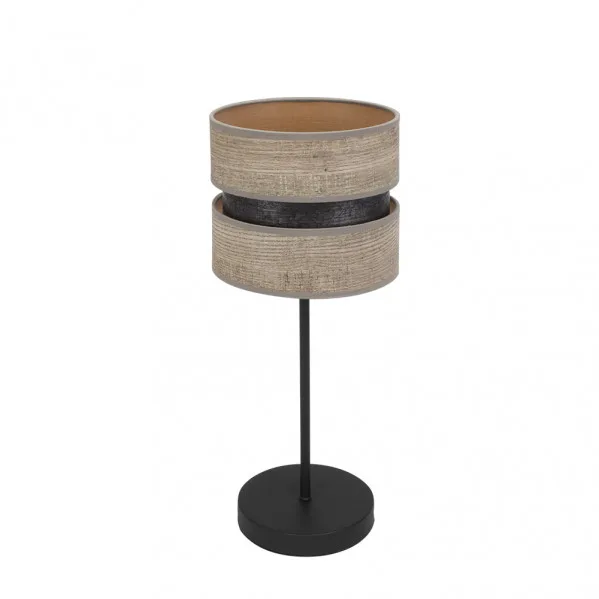FABRILAMP Lampara Sobremesa de 1luz modelo Colet Negro/madera Gris