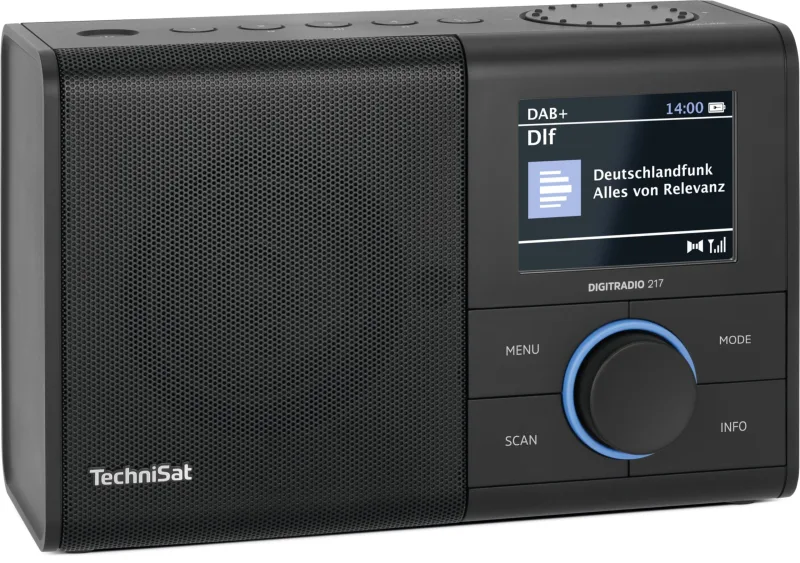 TechniSat DIGITRADIO 217 - Radio Digital Dab+ Compacto y portátil (FM, Pantalla a Color, Bluetooth, presintonías, Funciona con Red o Pilas, Doble Alarma, Memoria de Favoritos) Negro