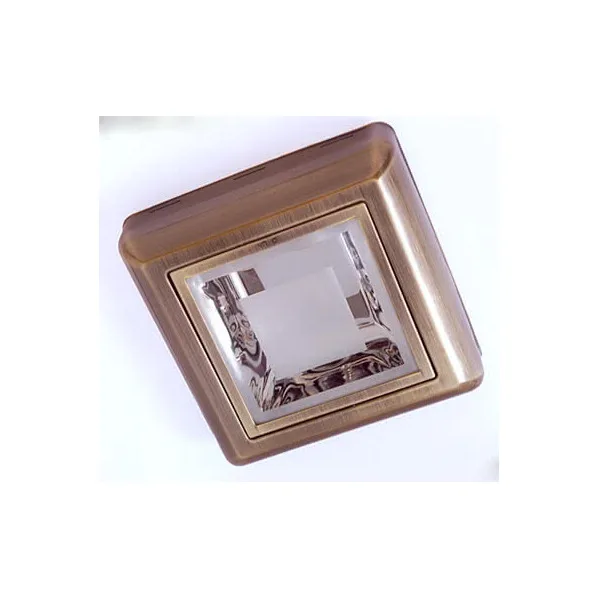 FABRILAMP Downlight Cuadrado. Color Cuero. 2xE27