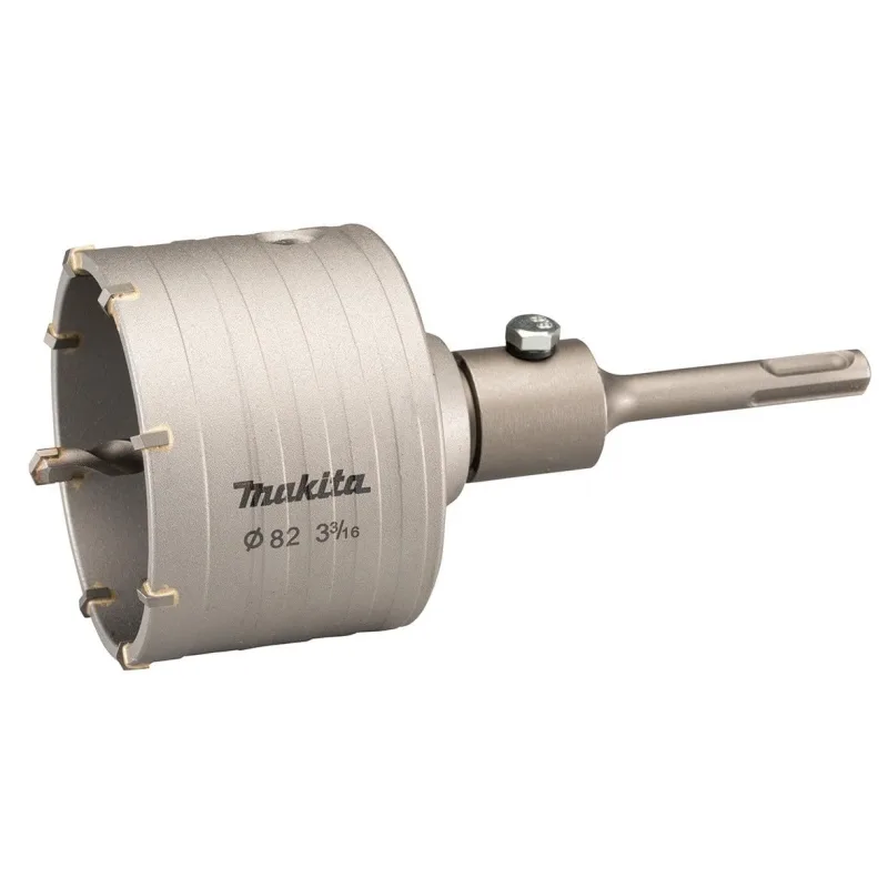 Makita D-74027 -Set de broca de corona para SDS-PLUS, 82 mm Hormigon, mampostería, ladrillo, mortero y piedra caliza