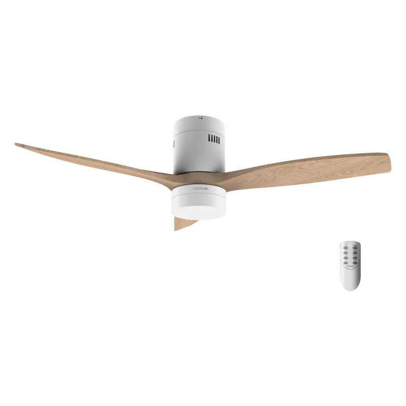 Cecotec Ventilador de Techo con Luz LED Energysilence Aero 5600 Classic. 40W, Motor DC, Diámetro 132 cm, Lámpara Led 18W, Temporizador, 6 Velocidades, Mando A Distancia, Función Verano/Invierno