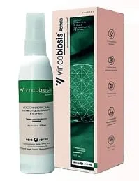Loción corporal dermoequilibrante en spray Vincobiosis® Acneic: ayuda a reducir las imperfecciones en pecho y espalda respetando la piel acneica y su microbiota. Apto para pieles sensibles. 125 ml.
