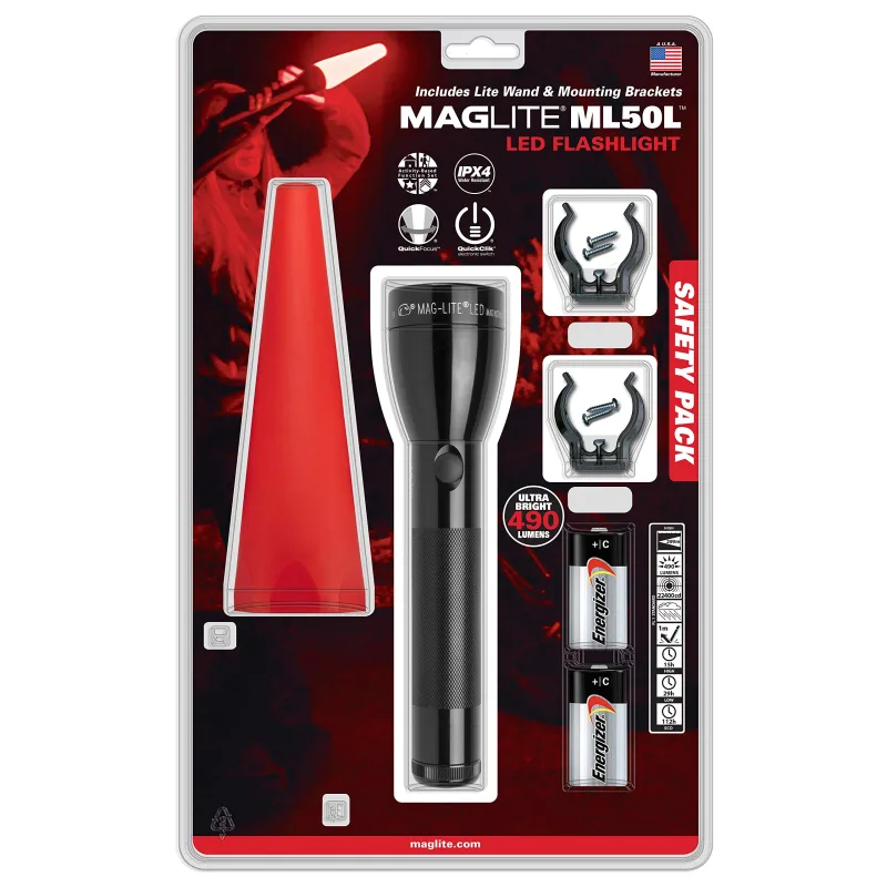 Maglite Pack De Seguridad Ml50 Linterna, Sin género, Negro, Talla Única