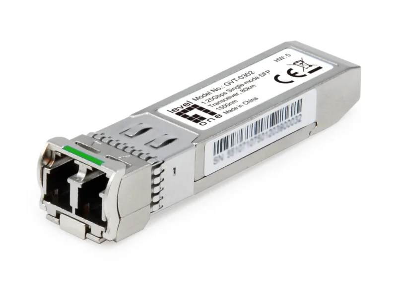 LevelOne GVT-0302 MiniGBIC/SFP ZX/LC Fiber SM - Transceptor SFP (80 km/h, 1,25 G/Plateado)