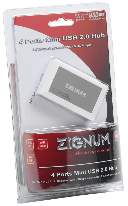 Zignum 3 Port USB Hub Hub USB 3P 3 x USB 1 x USB
