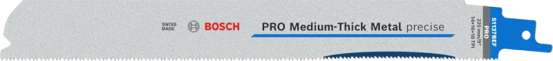 Bosch 25 hojas de sierra sable PRO Medium-Thick Metal S1137BEF precise (para tubos y perfiles de metal, metales no ferrosos, longitud 225 mm, accesorio profesional sierra de sable)