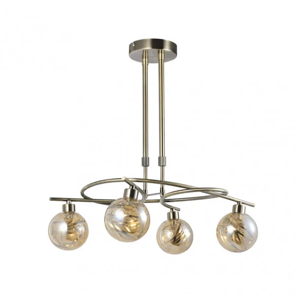 FABRILAMP Lampara de 4 luces modelo VARANASI cuero