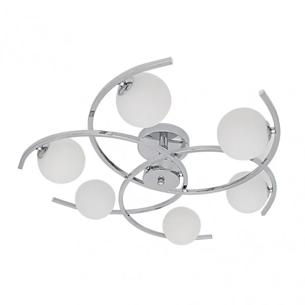 Lampara Plafon 6 luces modelo Conil color Cromo FABRILAMP