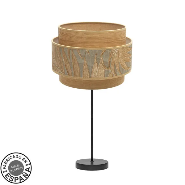 FABRILAMP Lámpara de sobremesa Grande Samoa 1xe27 Negro/camel 30d