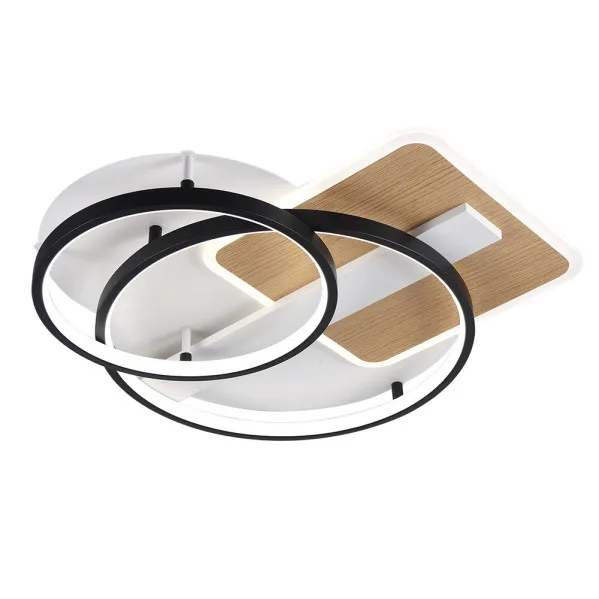 Plafón redondo LED "Azores" con control remoto (120W 3CCT 10200lm) IP20 9xØ50x50cm fabricado en metal y policarbonato color negr