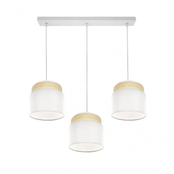 FABRILAMP Lampara lineal blanco/natural mmodelo Kandy 3 luces regulable