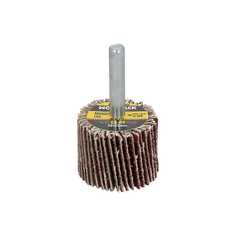 Abanico lija grano 80 medida ø 30 x 25 mm. disco abrasivo laminas, ruedas mil hojas, ruedas abrasivas,lijado,desbaste,pulir