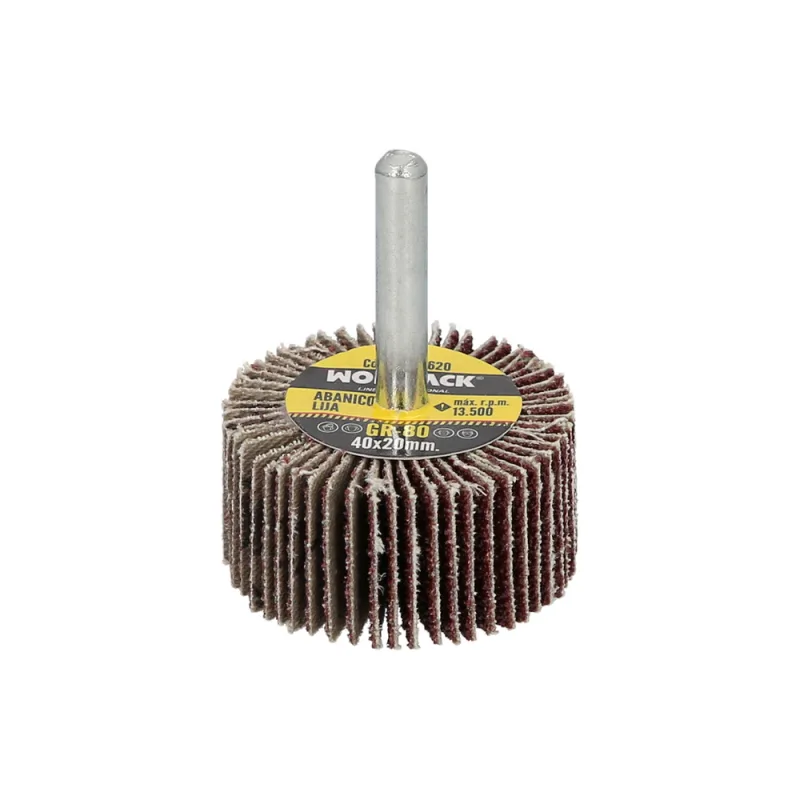 Abanico lija grano 80 medida ø 40 x 20 mm. disco abrasivo laminas, ruedas mil hojas, ruedas abrasivas,lijado,desbaste,pulir