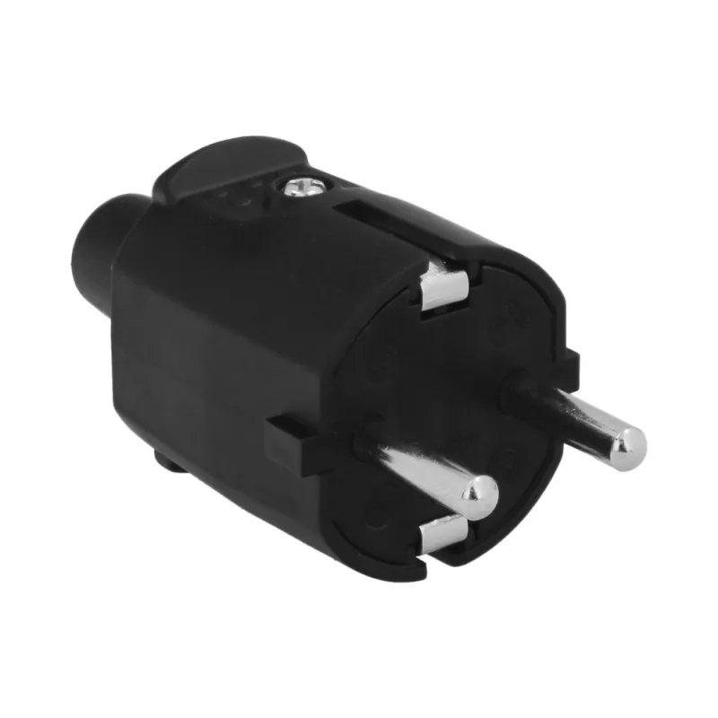 WOLFPACK LINEA PROFESIONAL Clavija Toma Tierra Goma 4,8mm Negro (Industrial)