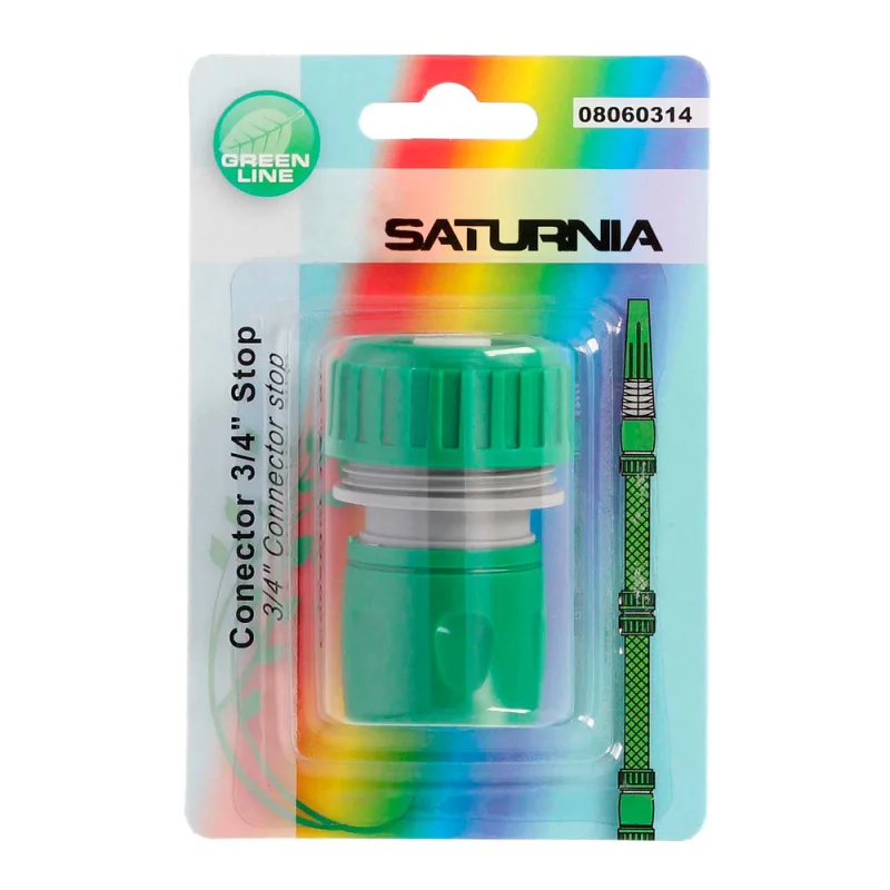 Saturnia 8060314 Conector Manguera Plastico 3/4 Con Stop Blister