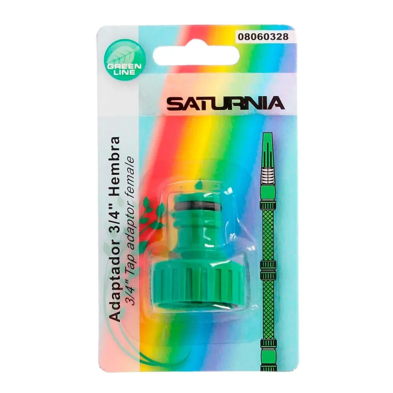 Adaptador manguera plastico 3/4 hembra blister