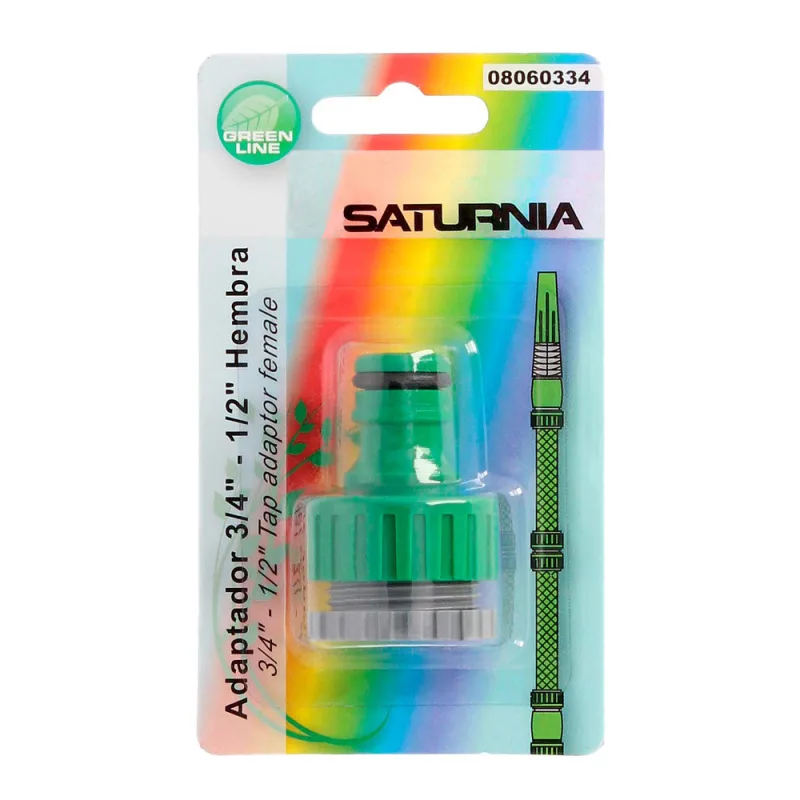 SATURNIA Adaptador Manguera Plastico 3/4-1/2" Hemba Blister