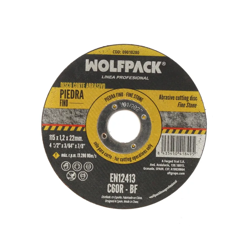 Disco corte abrasivo piedra fino ø 115 x ø 22 mm. espesor 1,2 mm. disco radial / amoladora universal con todas las amoladoras.