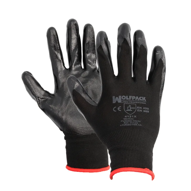 WOLFPACK LINEA PROFESIONAL Guantes Nitrilo/Nylon Impregnado 8""