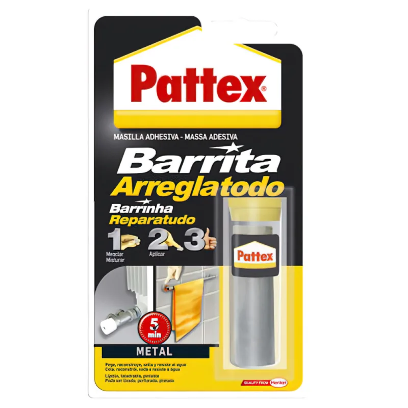 Pattex 14010226 - Barrita arreglatodo - Masilla adhesiva para sellar, pegar - Metal - 48gr - El embalaje puede variar