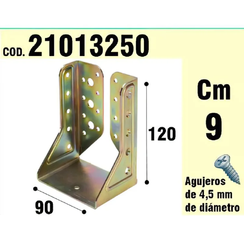 WOLFPACK LINEA PROFESIONAL Soporte para Madera Alas Interiores Bicromatado 90 mm.