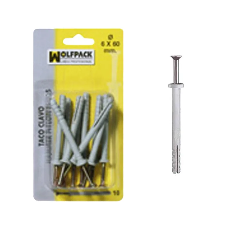 Taco clavo mn 5x50 mm. (10 piezas)