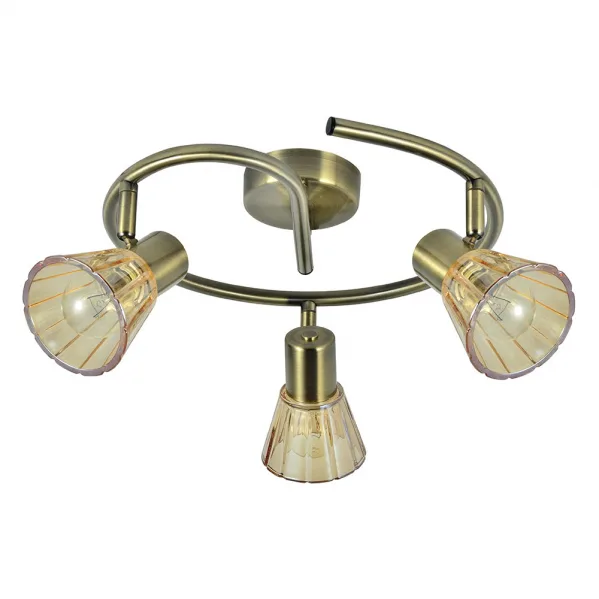 FABRILAMP Plafon Circular De 3 Focos Modelo Cooper Cuero-cristal