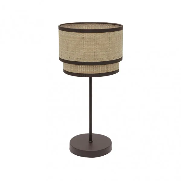 Sobremesa alta con pantalla modelo Roque marron FABRILAMP