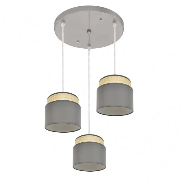 FABRILAMP Plafon Natural/gris modelo Kandy 3luces Regulable