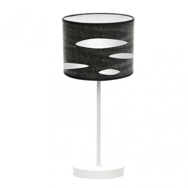 Sobremesa Odra 1xe14 Blanco/madera Negra 42x17x17 Cm marca FABRILAMP