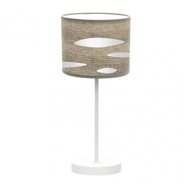 Sobremesa Odra 1xe14 Blanco/madera Gris 42x17x17 Cm marca FABRILAMP